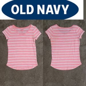 Old Navy Kids Pink & White Fitted Top Sz Sm 6/7